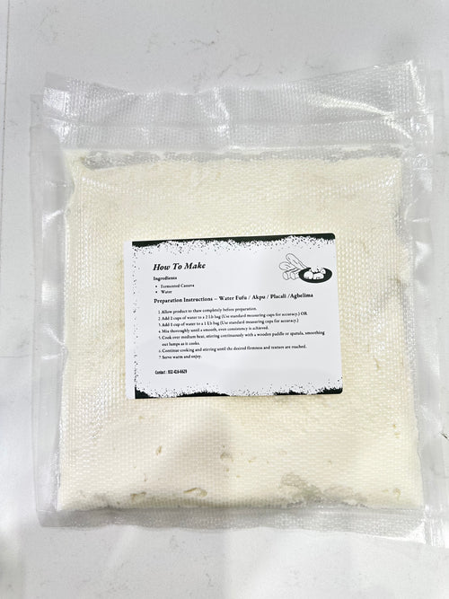 Water fufu (Akpu, Placali) 1LB  (FROZEN) - Overnight shipping ONLY